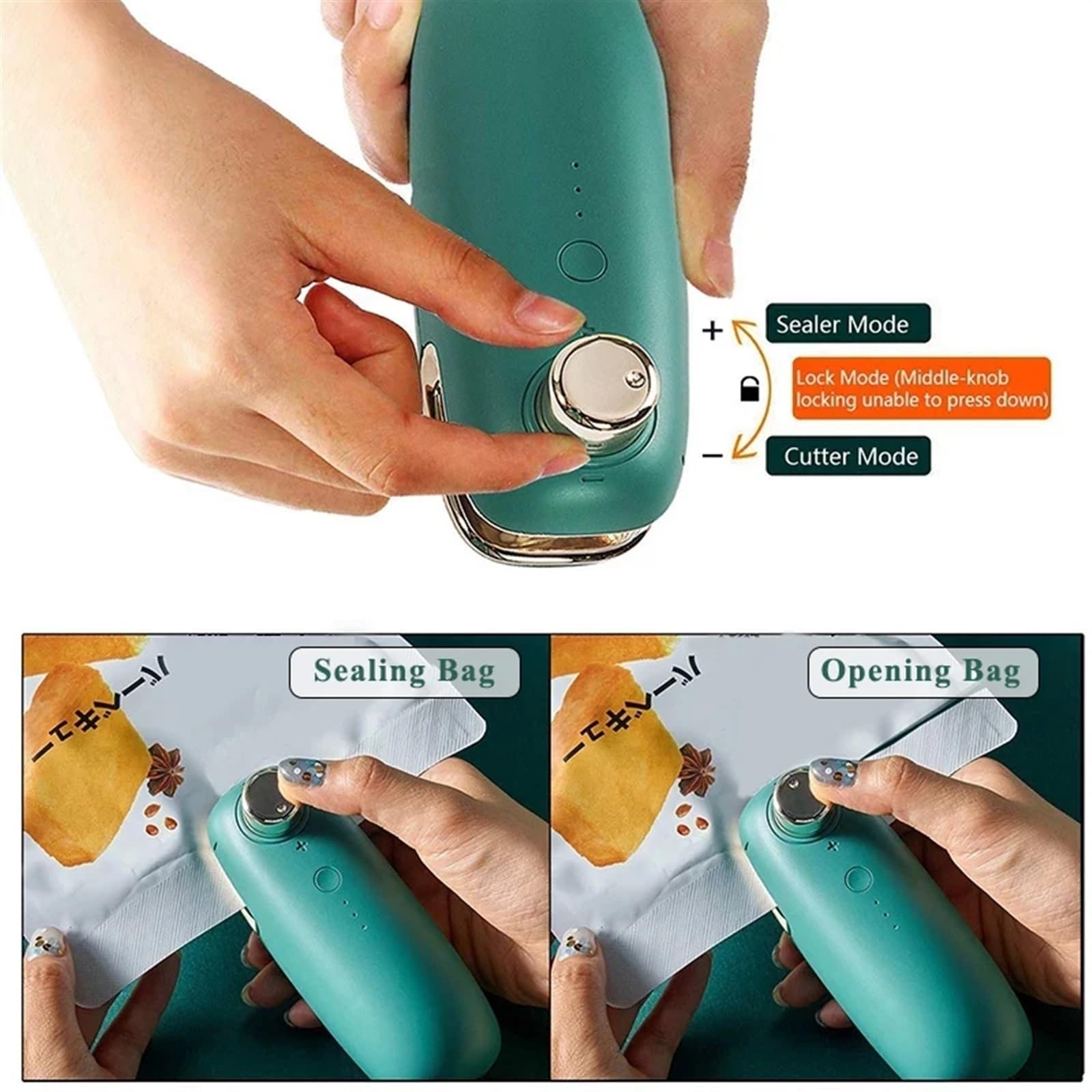 Sellado de bolsas Máquina selladora, Sellador de bolsas USB portátil, máquina de sellado al vacío, sellador térmico de mano, máquina de embalaje de cocina for bolsas de chips, bolsas de almacenamient