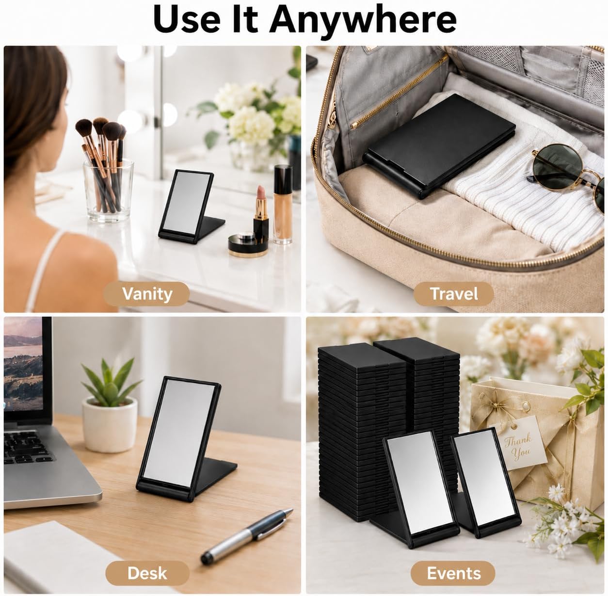 80 Pcs Mirror Compact Bulk, Pocket Mini Mirrors for Men Women Purse, Small Travel Folding Mirror for Makeup