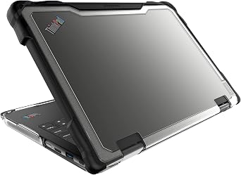 Gumdrop SlimTech Custom Case Fits Lenovo ThinkPad 11e Yoga | Gen 6 2-in-1-Lightweight Protection Rubberized Thread Seamless Asset Tagging Embellishment Friendly Case for School or Work-Black