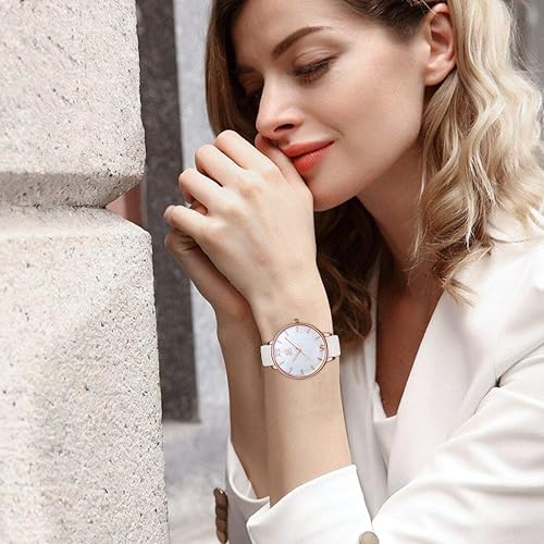 Miniatura 7 de SHENGKE Simplicity - Reloj creativo para mujer, de piel auténtica, elegante, para mujer