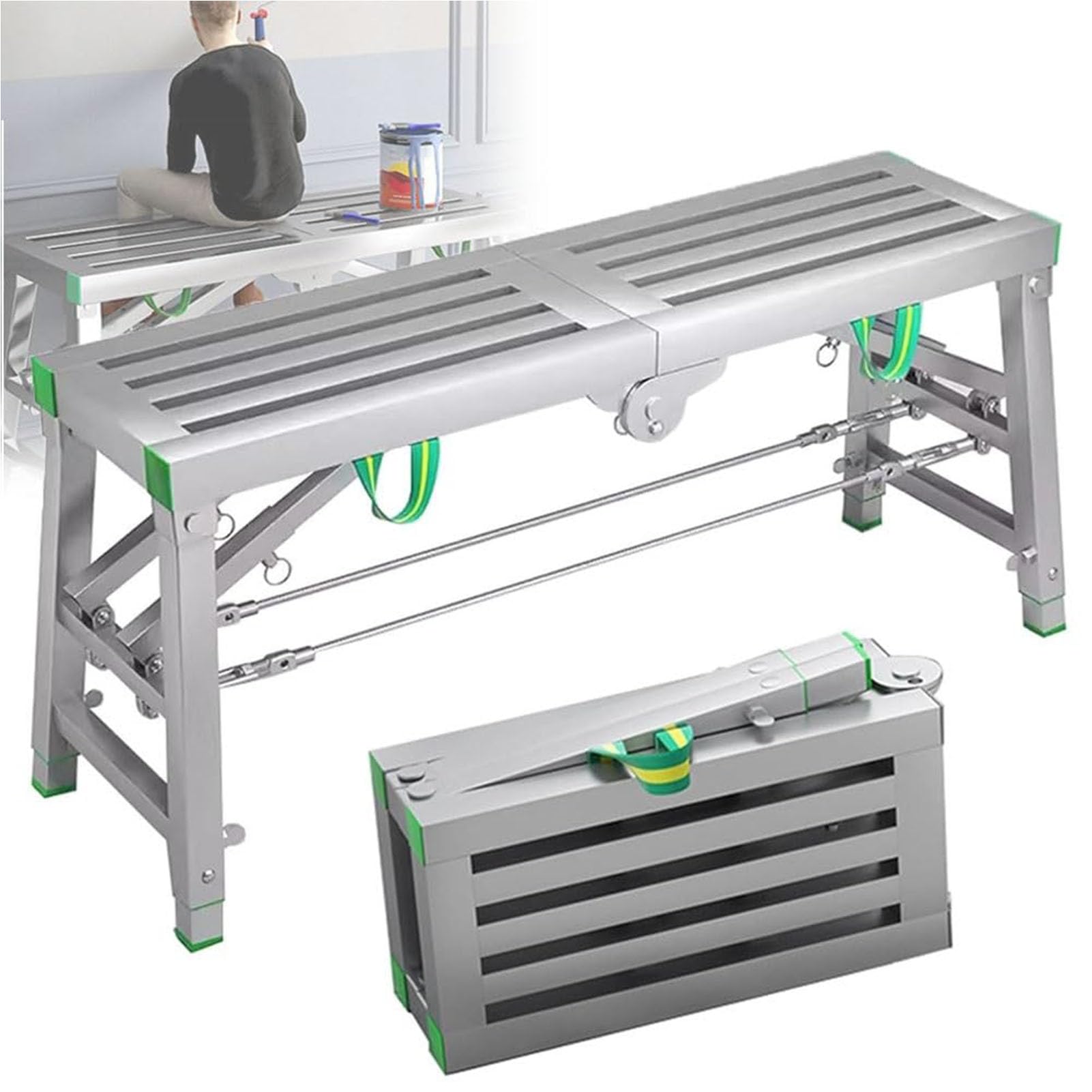 Plateforme de travail réglable avec charge de 800 LB et structure pliante en acier