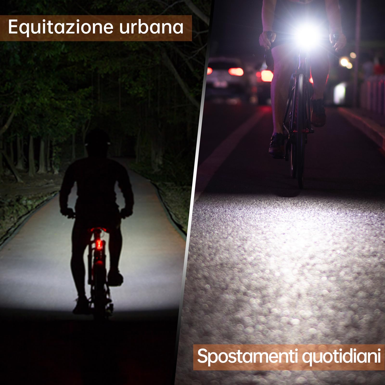 RAVEMEN 600 Lumen Luce Anteriore per Bici, CR600 con interruttore Remoto cablato Fascio antiriflesso 6 livelli di luminosità Portata massima 125 metri, impermeabile IPX6 per ciclisti urbani su strada