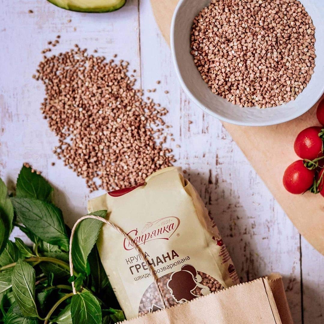 Skvira Buckwheat Groats Roasted Kasha 1.76 Lb / 800 g Grechka (3 Pack)