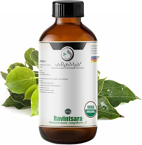 uh*Roh*Muh Aceite esencial Ravintsara 100% orgánico puro para difusores y aromaterapia en casa, aceite de alcanfor de canamomum, procedente de