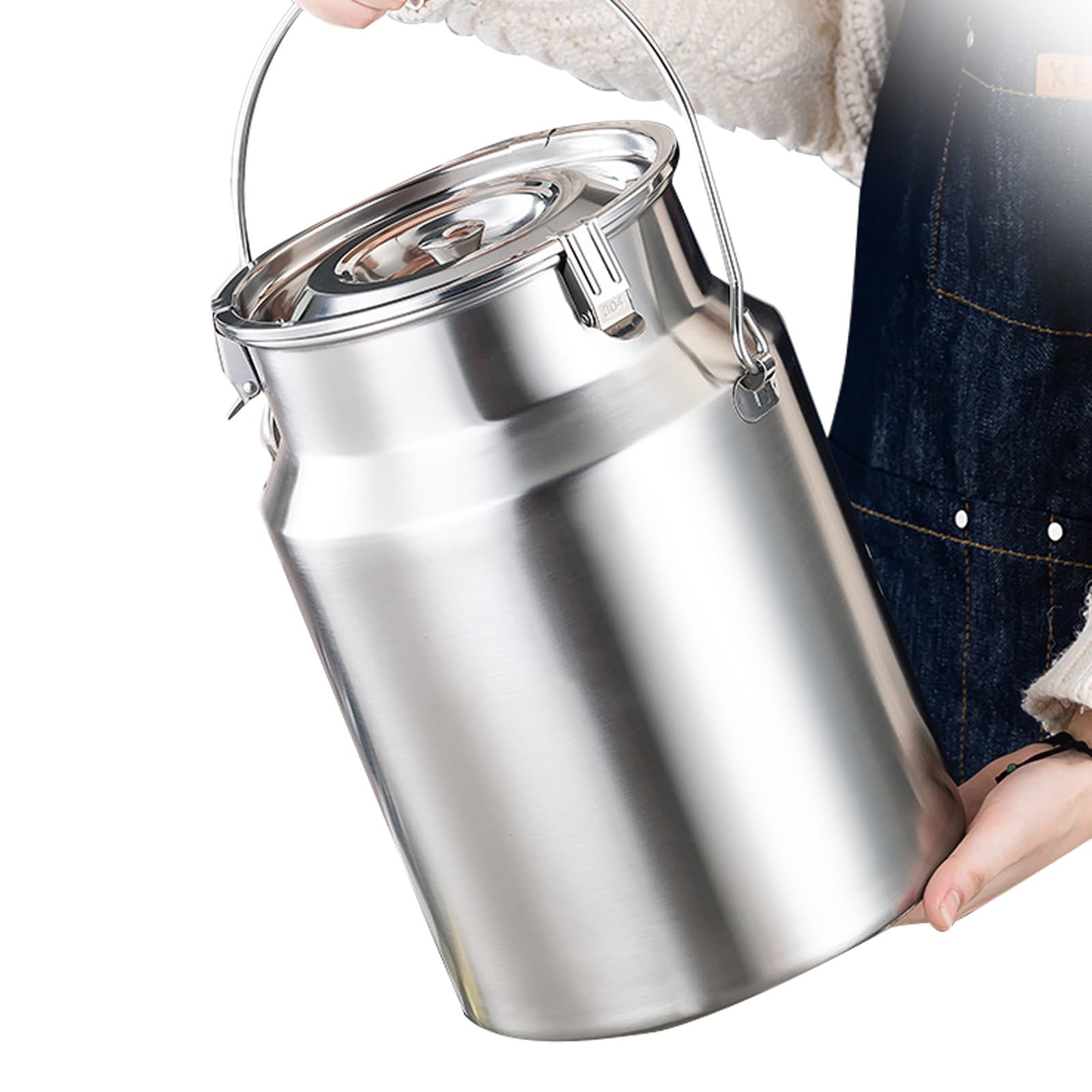 Seau à lait en acier inoxydable 10L avec couvercle hermétique