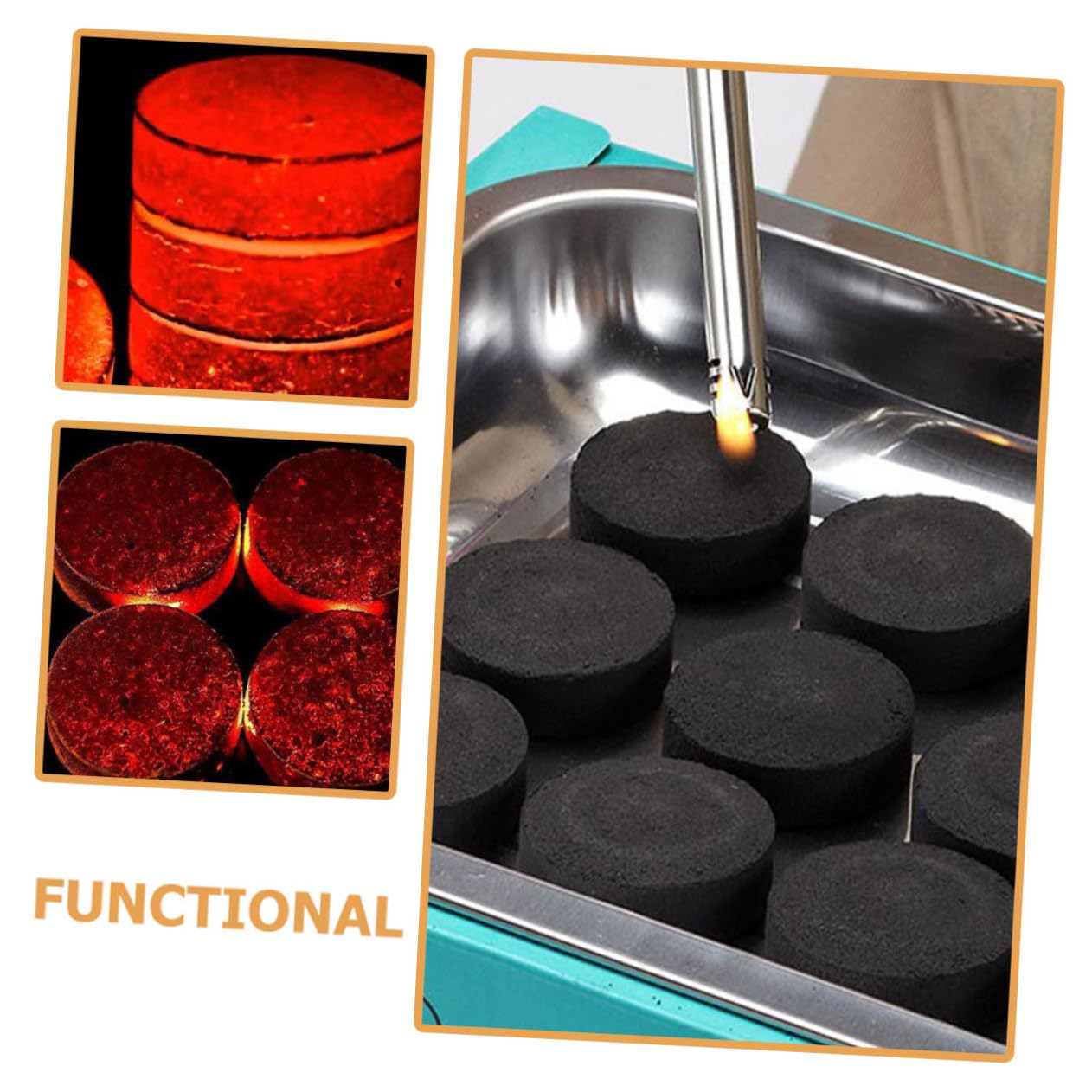 Abaodam 70 Pastillas de Carbón Vegetal para Estufa y Barbacoa, Fácil Encendido, Carbón Ligero Negro Adecuado para BBQ al Aire Libre y Cocina Doméstica