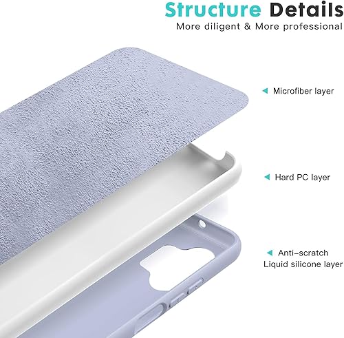 Miniatura 4 de Funda para Samsung Galaxy A32 5G no compatible con A32 4G, funda de silicona líquida con forro de microfibra grueso, diseño a prueba de golpes,