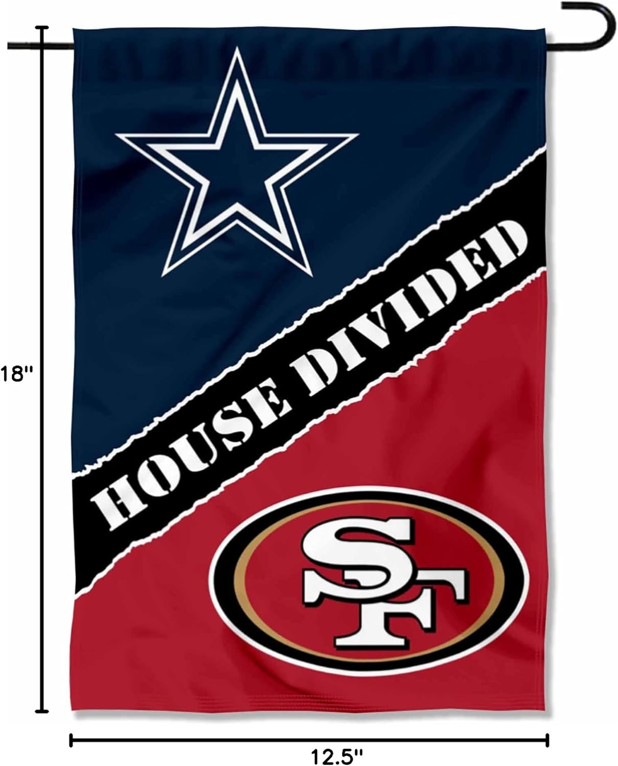 House Divided Cowboys and 49ers Double Sided Garden Flag - Image 6