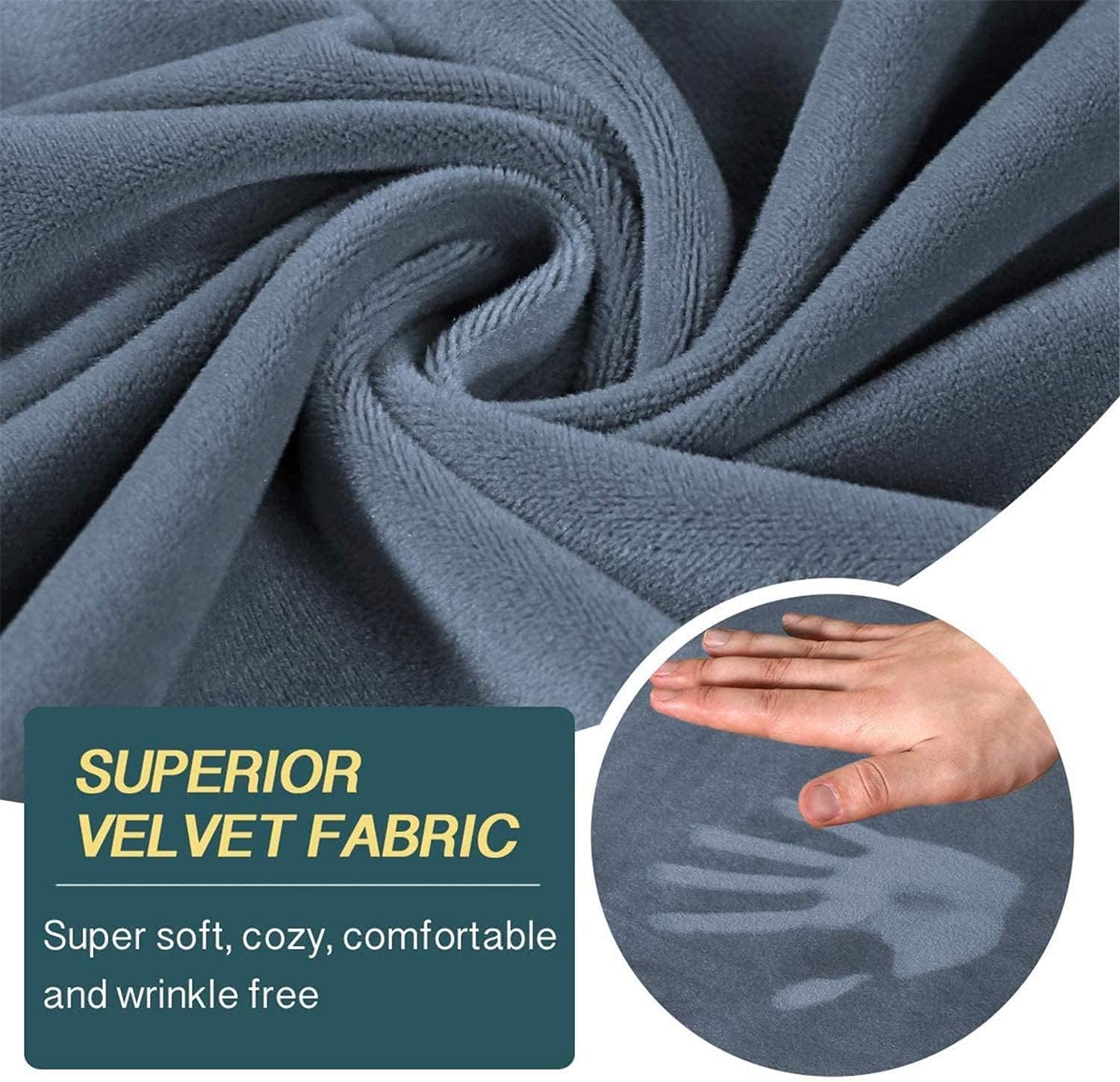 Sofa Covers，Couch Covers， Recliner Loveseat Covers with Middle Console, 8-Piece Stretch Velvet Loveseat Reclining Couch Slipcovers for (Stone Blue) (Color : Stone Blue)