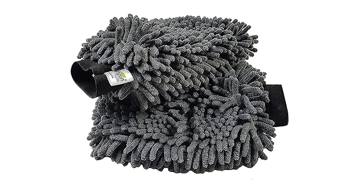 Bigsaving Microfibre Glove Duster Chenille Mitt Cleaning Gloves 2 PCS Double Sided, Large Size, Big Chenille Mitt Glove Mittens (Heavy Quality ,Same as Images)