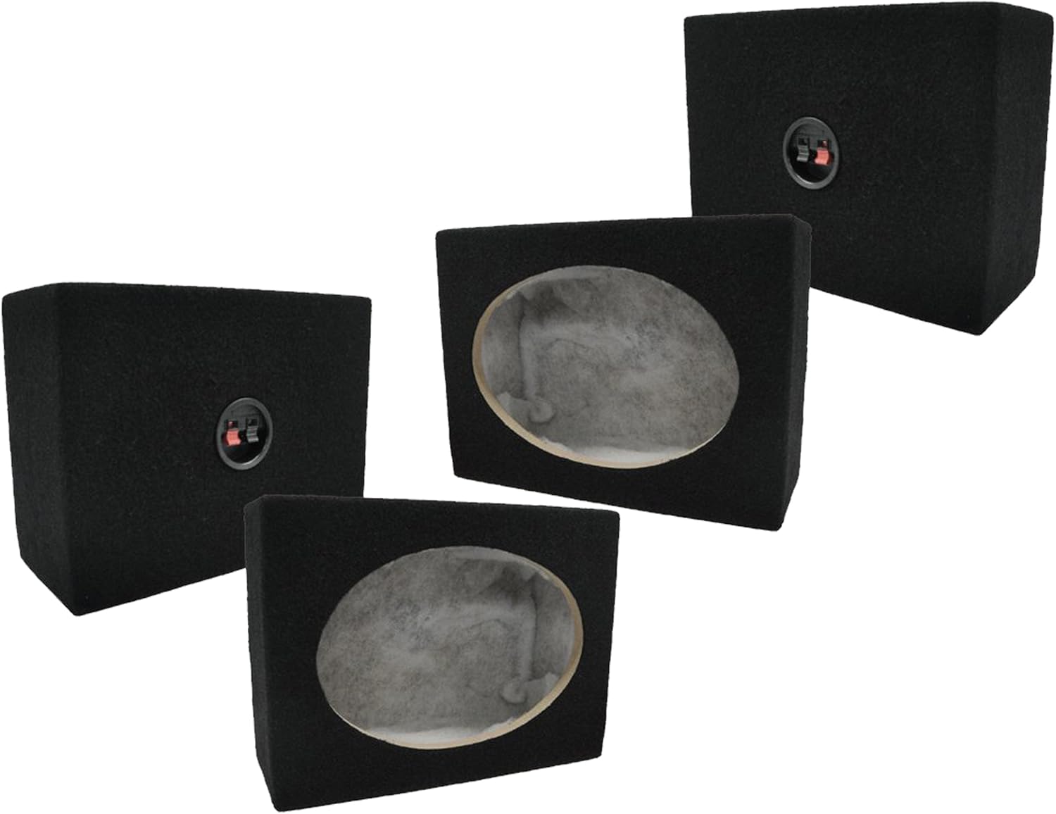 Absolute 2SQ6X9 Pair 6 x 9 Inches Square Speaker Box with Speaker Terminal