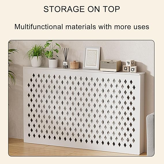 Radiator Cover Radiator Shelf Easy Radiator Covers, Modern Style Radiator Cover Easy Snap Connector Suitable for Decorative Living Room Home Easy Assembly(60 * 80 * 15cm/24 * 31 * 6in)