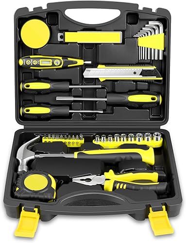 Vista 16 de Auto Dynasty Kit de herramientas para el hogar de 39 piezas, juegos de herramientas manuales básicas para el hogar con destornilladores, Azul