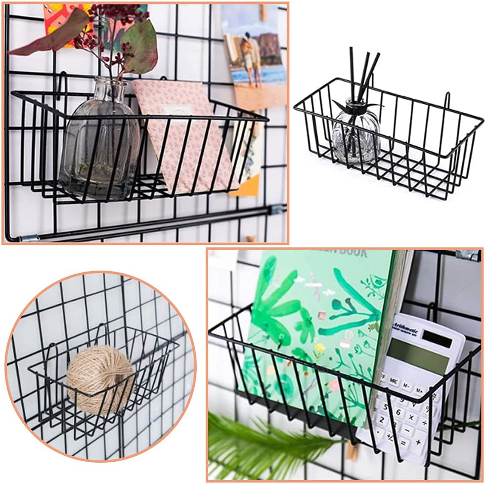 3 Pack Wire Baskets,Wall Grid Panel Hanging Wire Basket,Wall Storage and Display Basket for Cabinet & Pantry Organization and Kitchen,Bathroom,Bedroom Storage - Image 5