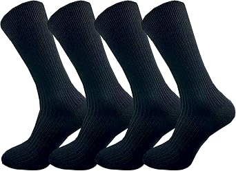 David Benjamin Premium Mens Derby Long Socket with Box of 4 100% Cotton Socks     100% Cotton, Seamless, Tightening, Breathable for Casual, Classic, Suit and Business