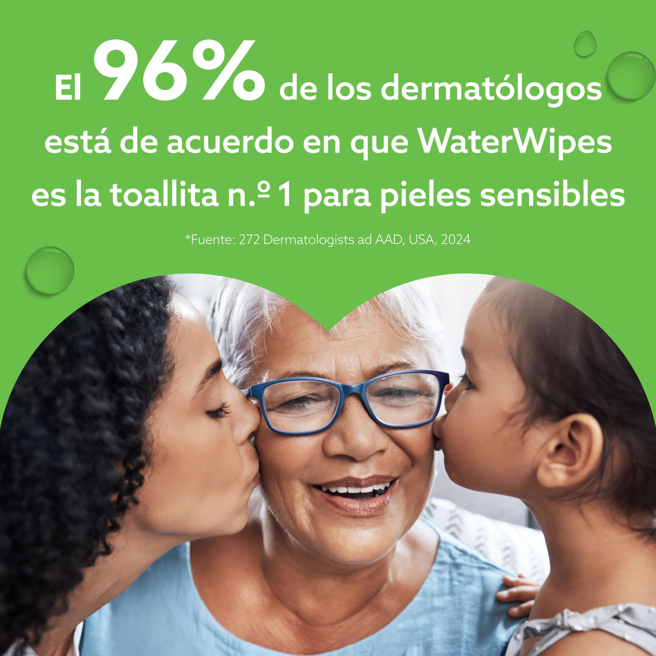 WaterWipes Sensitive+ Hydrating Boost Wipes, Toallitas Hidratantes, 360 unidades (paquete de 6), 3 en 1 Limpia, Cuida, Hidrata, 99% Agua con Aloe Vera, Toallitas sin perfume para bebés — view 9