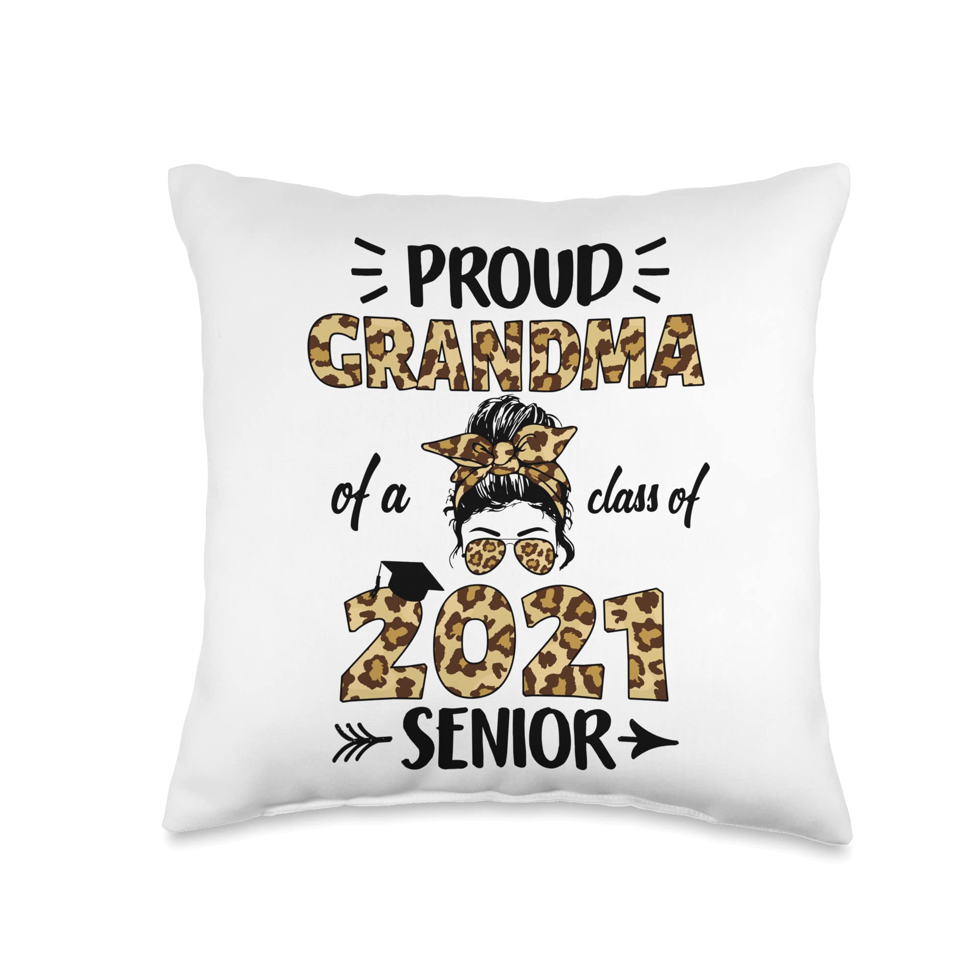 Graduation Class Of 2021 Senior Mom Lpq Proud MOM of A Class of 2021 Throw Pillow, 16x16, Multicolor