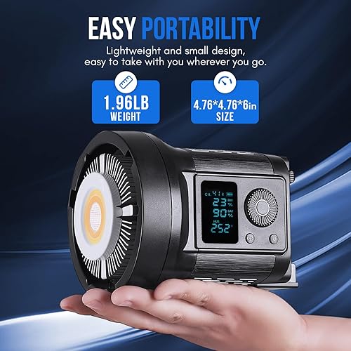 Miniatura 2 de Tolifo SK-135FR Luz de video RGB, iluminación continua LED de 135W para fotografía con control de 2.4GAPP Bowens Mount, iluminación COB para