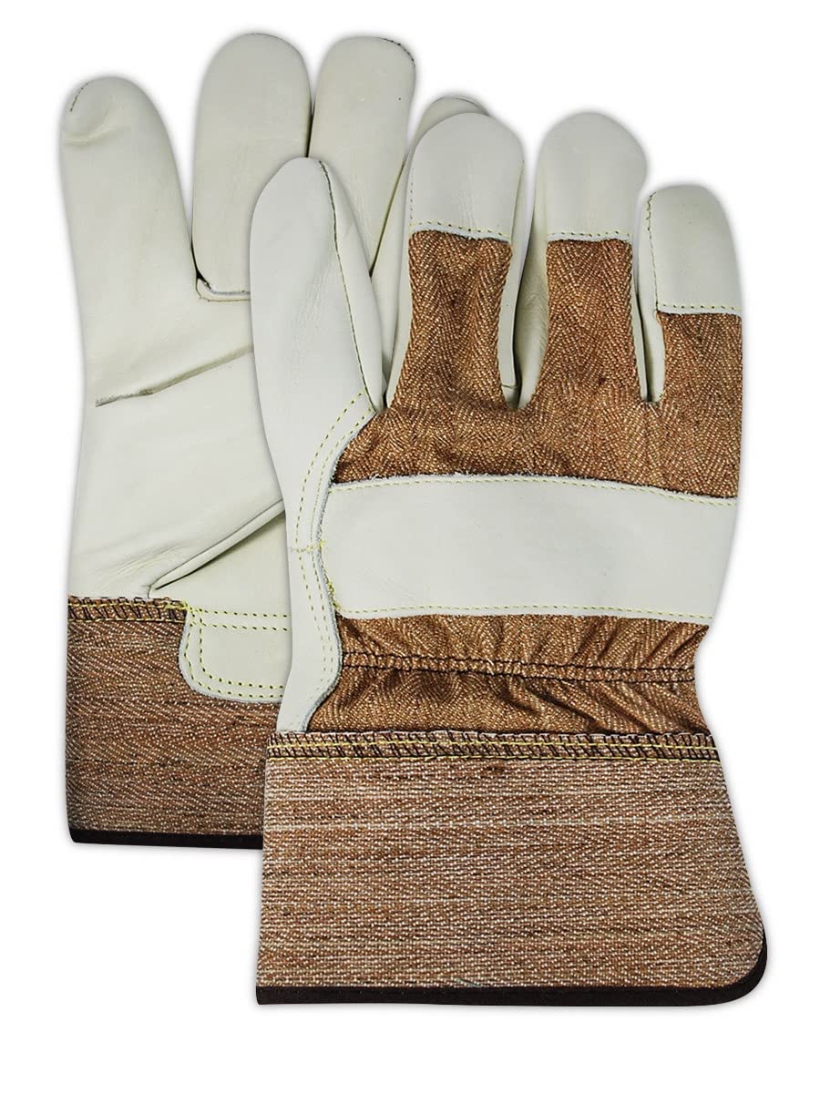 MAGID TB525E-XL DuraMaster TB525E Select Cow Grain Leather Palm w/PE Cuff, 2XL, Brown , XL (Pack of 12)