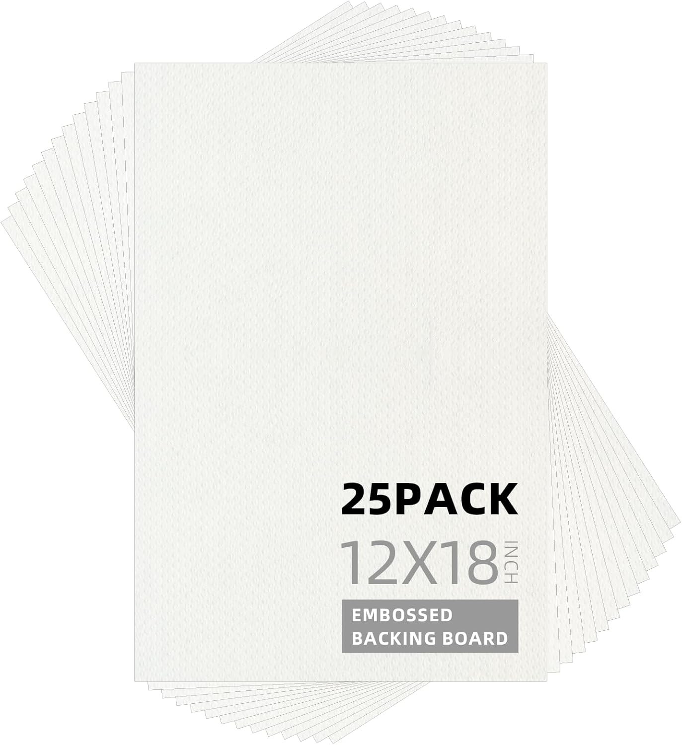 Somime 25 Pack Embossed Backing Boards Only, 12x18 Uncut White Mat Board, Acid Free Backer Boards Ideal for Photos, Pictures, Prints, Frames, and Artwork