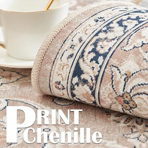 Vista 16 de jinchan Alfombra de pasillo lavable de 2 x 10 pulgadas, estilo vintage, envejecida, para interiores, delgada, tradicional, con estampado floral