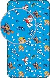 Paw Patrol Fitted Bed Sheet for Kids – 90x200 cm | Official Paw Patrol Bedding | Soft & Breathable Cotton | Non-Slip Fitted Sheet for Kids' Beds | Vibrant and Comfortable for Boys & Girls - 1