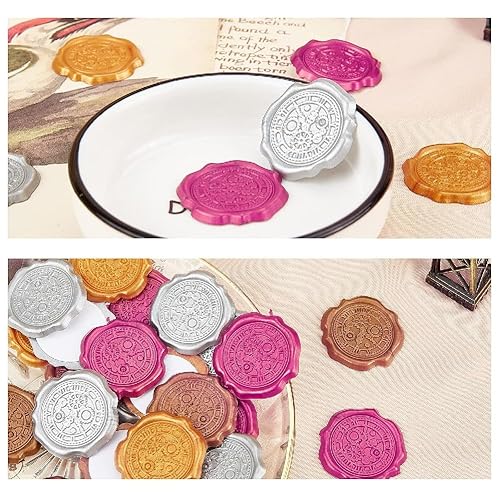 Miniatura 4 de CRASPIRE 25 calcomanías adhesivas de cera para reloj, sellos de cera autoadhesivos, calcomanías de sobre, calcomanías rojas para decoración, sobres