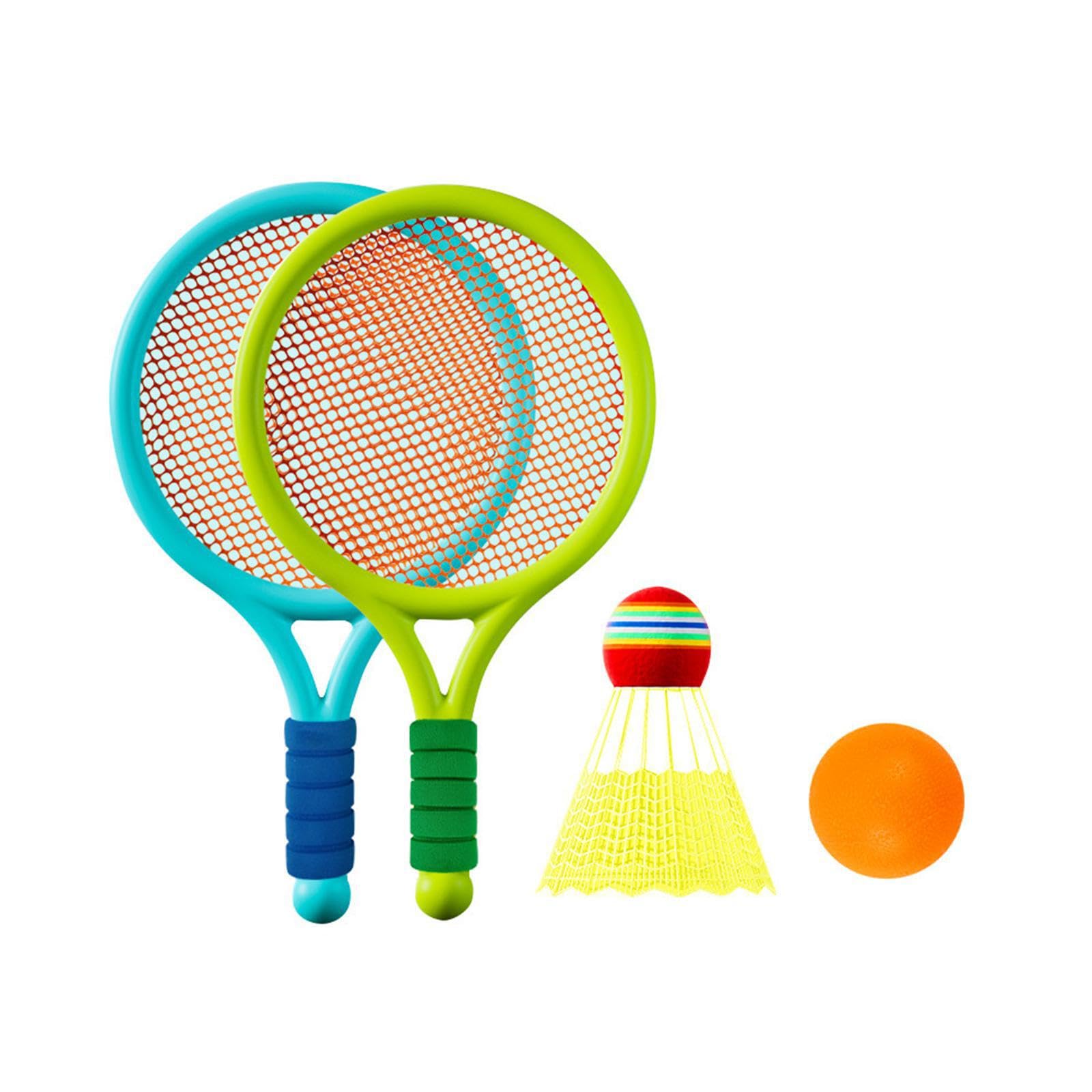 Set da Tennis e Badminton per Bambini, Racchetta da Tennis per Bambini, Giocattoli da Spiaggia, Blu e Rosa