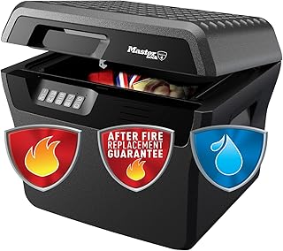 Master Lock Tresor Feuerfest und Wasserdicht mit Zahlencode, Dreifacher Schutz - Flug, Feuer und Flut, 18,5L, 16.8 x 39.1 x 36.3 cm