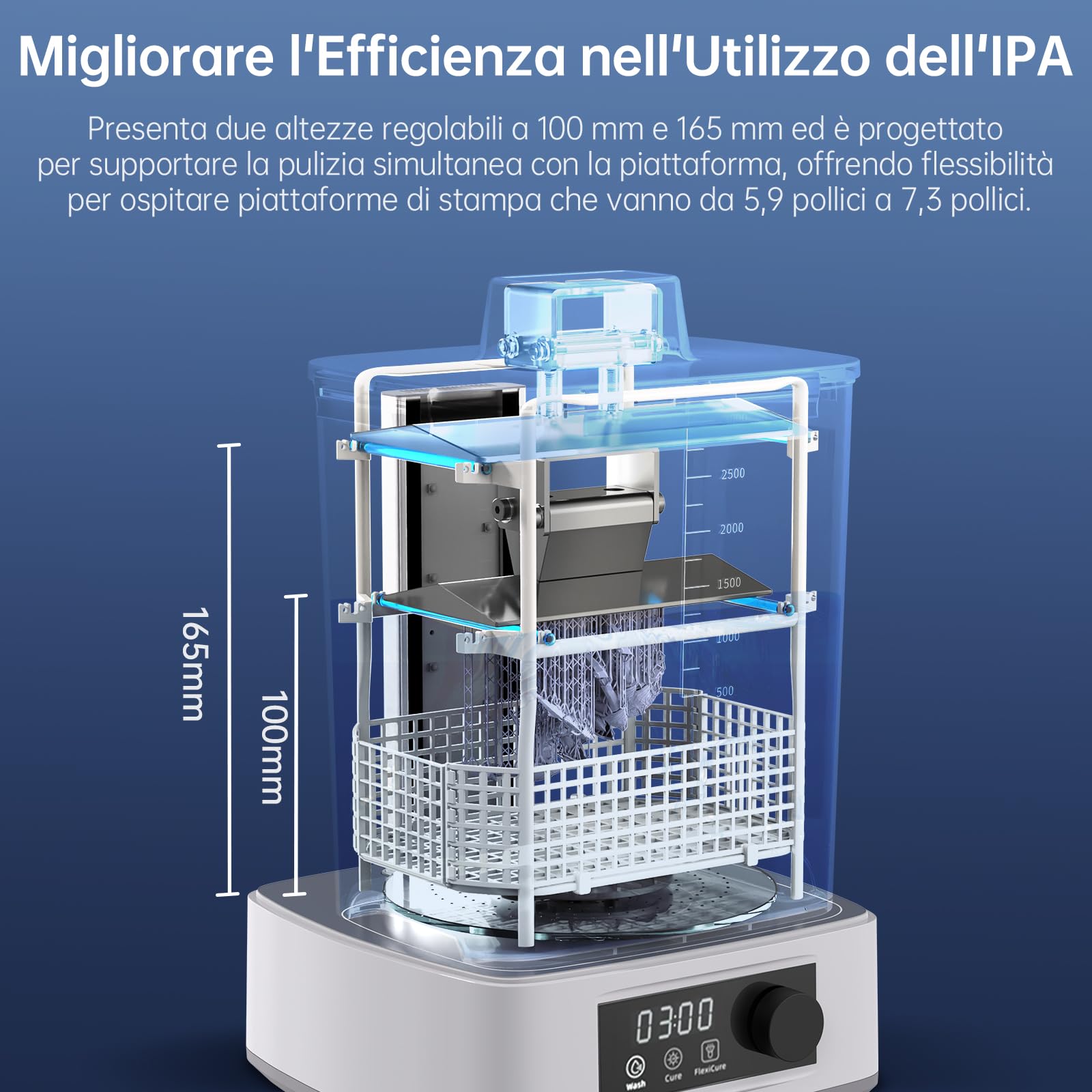ANYCUBIC Wash and Cure 3, Nuova Stazione di Lavaggio e Polimerizzazione 2 in 1 Aggiornata, Con Luci Flessibili a Collo D'oca, per la Stampante 3D LCD SLA DLP, Dimensioni di Lavaggio di 165x100x180 mm³