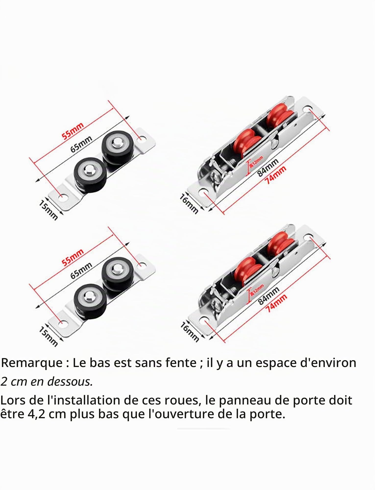 Kit de rail pour porte coulissante, système de rail pour placard à 3 rails, en alliage d'aluminium pour portes d'armoire et de cloison, longueur de 300 cm / 9,8 pi