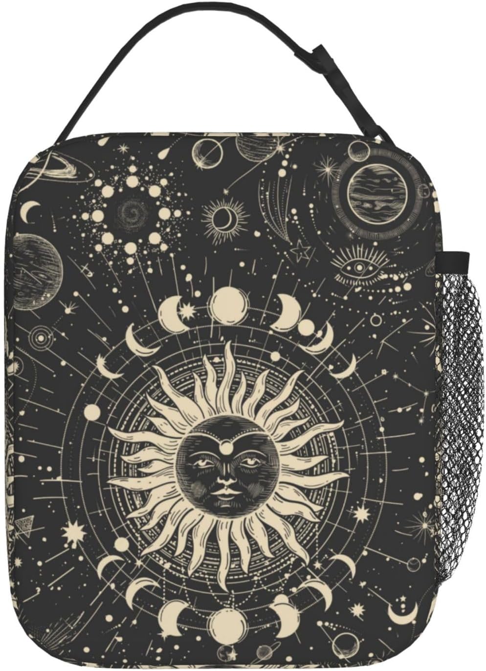 Sun and Moon Mystic Goth Witchy Black Lunch Box Reusable Insulated Totes Lunch Bag Thermal Cooler For Boy Girls School Men Women Beach Travel image 3