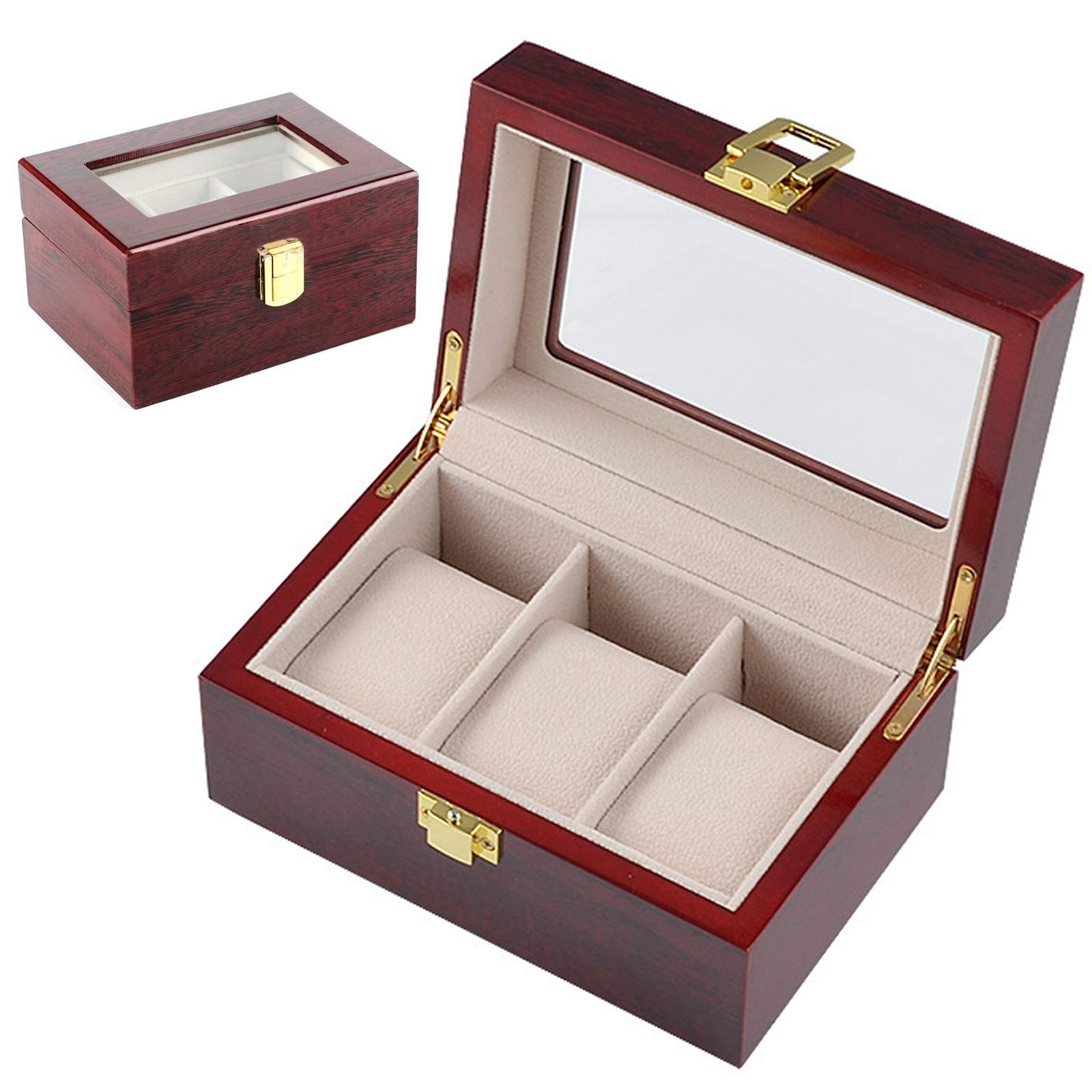 Walgreen® Watch Display Storage Box Jewelry Collection Case Organiser Holder Wooden (3 Grids)
