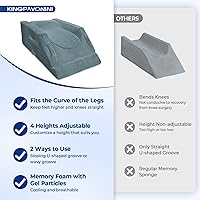 Vista 6 de KingPavonini Almohadas de elevación de piernas ajustables de 4 alturas para después de la cirugía con curva ergonómica, almohada de espuma