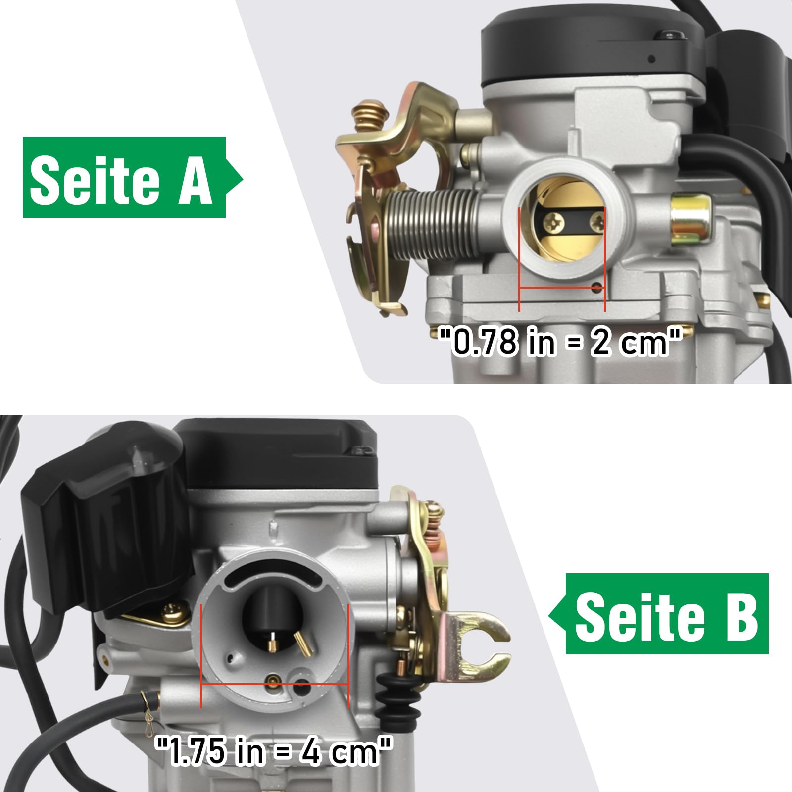 Hoypeyfiy GY6 50CC 139QMB 80cc PD18J Vergaser-Kit, Ersatz für Rex RS 400 RS 450 RS 460