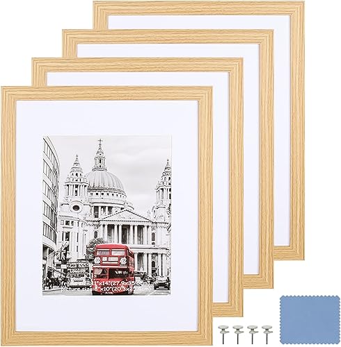 Portarretratos de 11 x 14 pulgadas, para fotos de 8 x 10 pulgadas con paspartú o de 11 x 14 pulgadas sin paspartú, marcos de fotos de madera natural