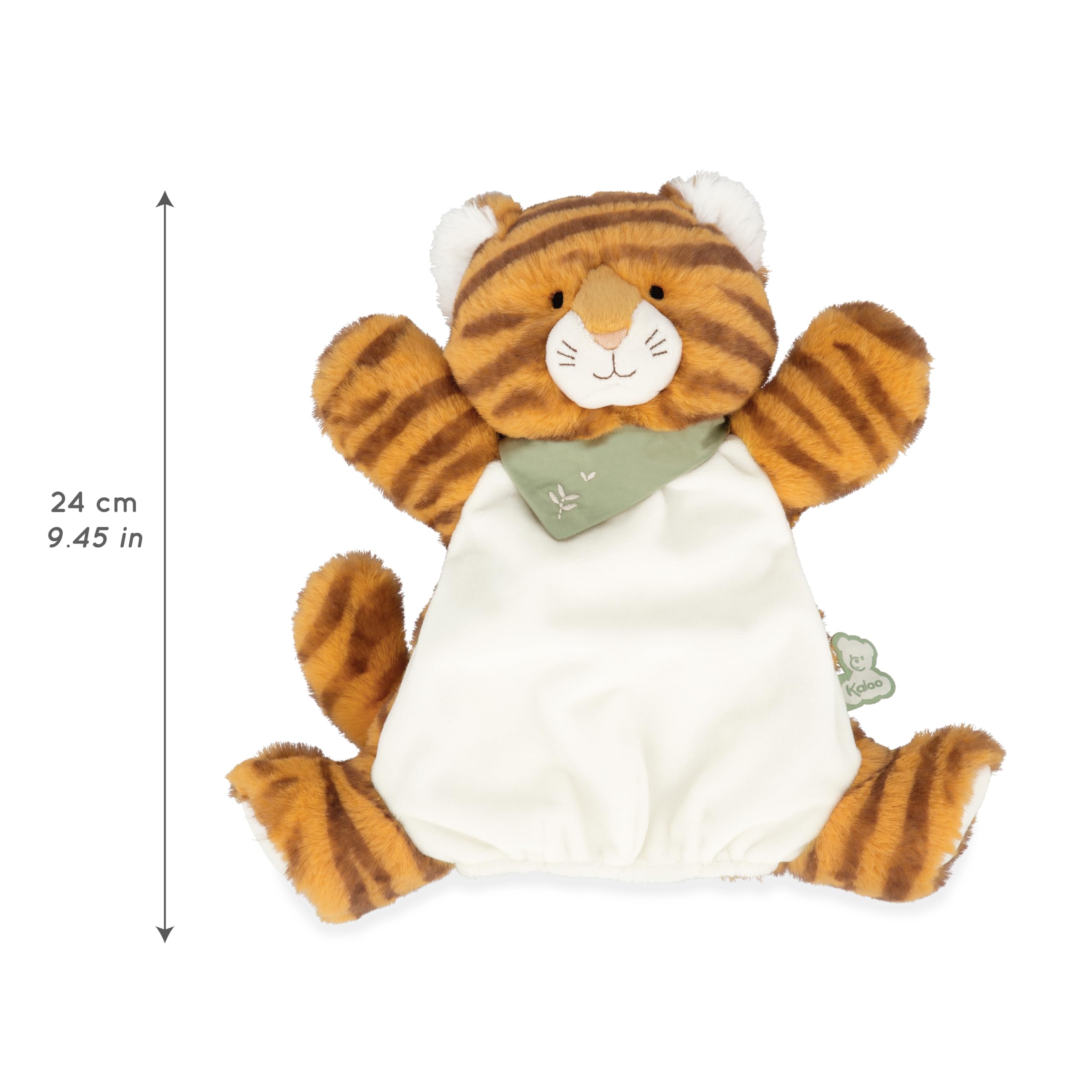 Kaloo - Les Amis - Papaye The Tiger Puppet Comforter for Babies - 24 cm - Ultra-Soft Material - 0 Months +, K224005 - Image 4
