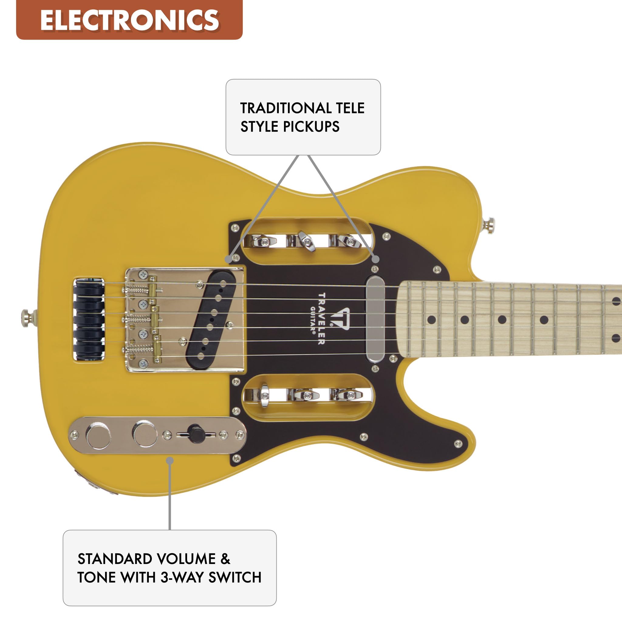 Traveler Guitar Chitarra elettrica da viaggio EG-3 (Butterscotch Blonde) con custodia
