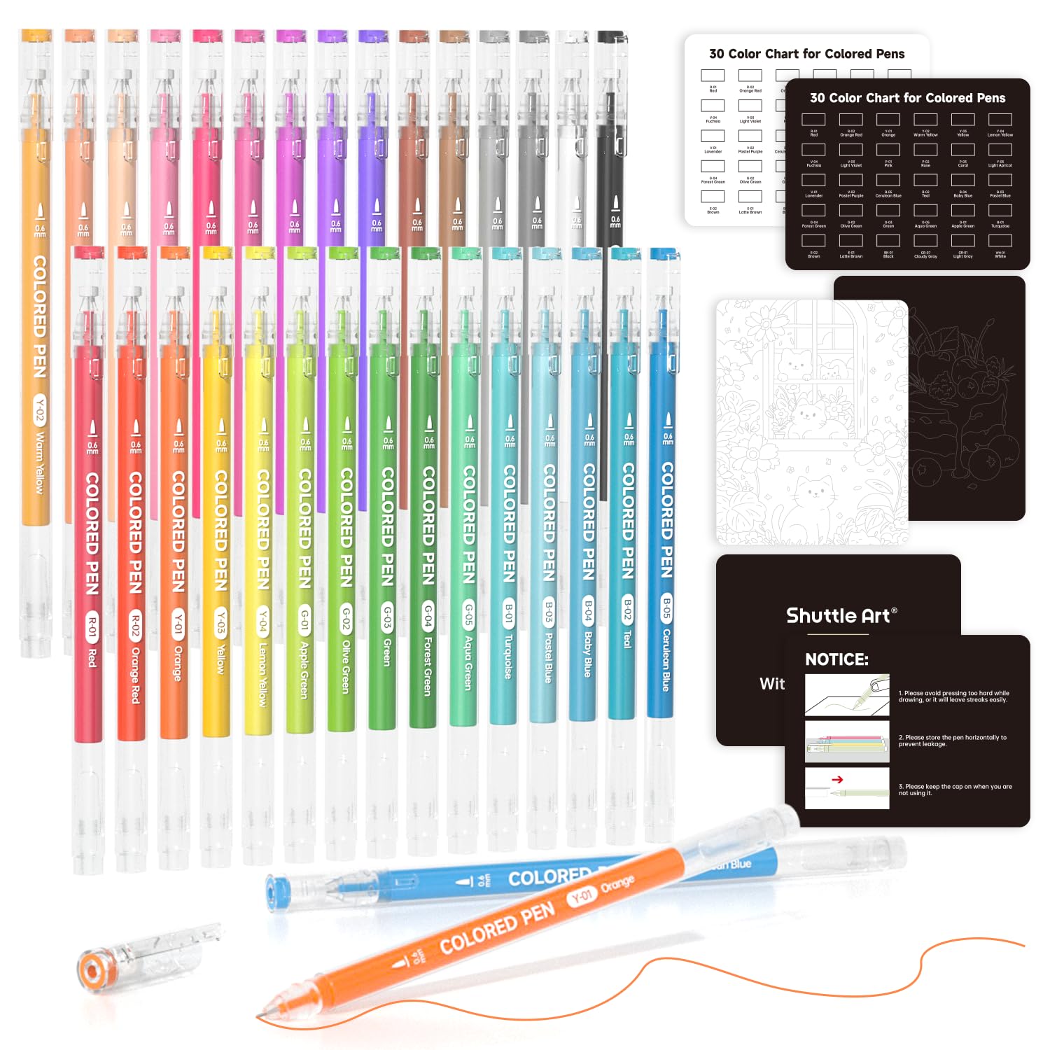 Shuttle Art 30 Colors Cute Journal Pens