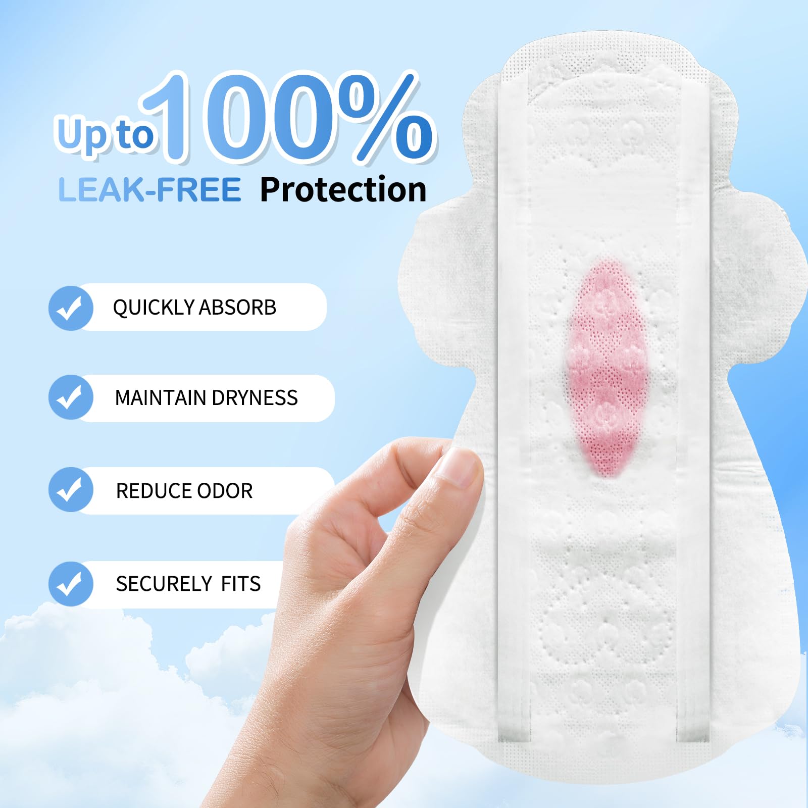 Radiant Feminine Pads for Women,Pads with Wings, Extra Heavy Absorbency, Unscented Overnight and Extra Overnight x5