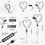 Heart Shaped Desk Ring Light, 10" RGB LED Video Light for Streaming YouTube TikTok Makeup Video Calls, with Phone Holder & 26" Adjustable Stand