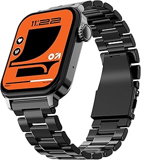 GOBOULT Newly Launched Drift 2 Smart Watch 1.83'' HD Display,15 Days Battery Life, 150+Watchfaces, 500 Nits Brightness, AI Voice Assistant, SpO2 Monitoring (Metal Black)