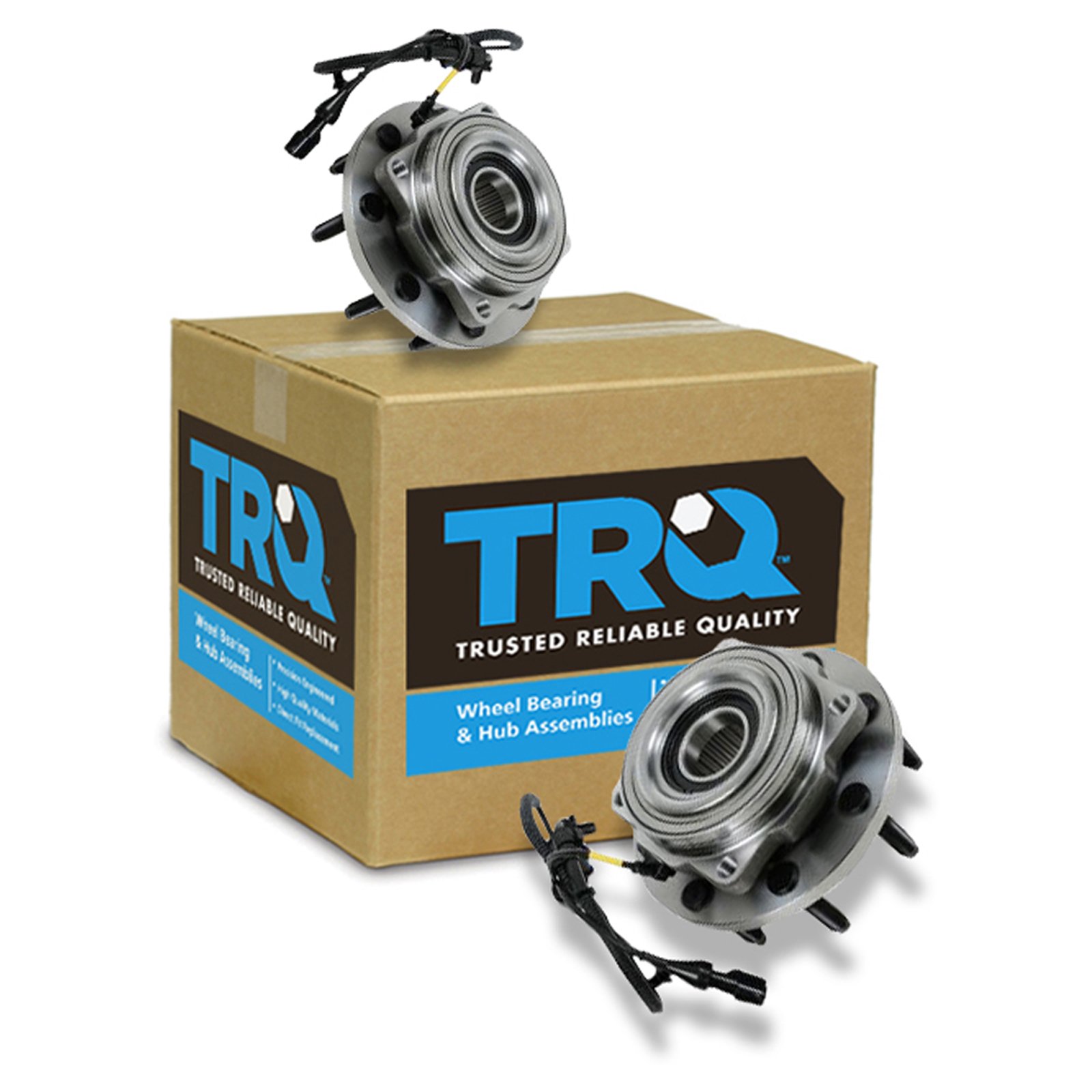 TRQFront Wheel Hub & Bearing Pair w/ABS 4WD 4x4 SRW for F250 F350 F450 F550