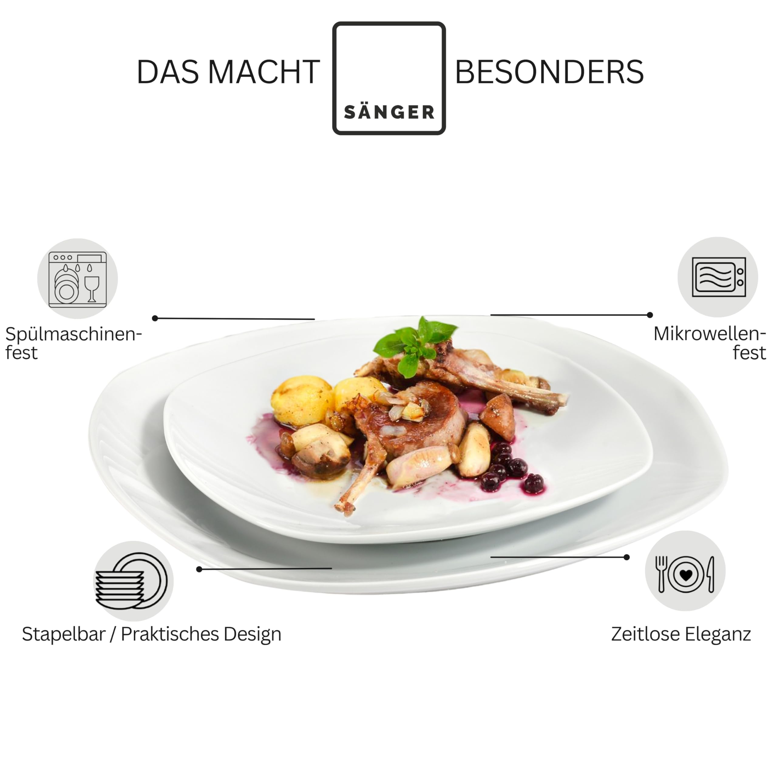 Sänger Tafelservice Bilgola Weiß – Bild 4