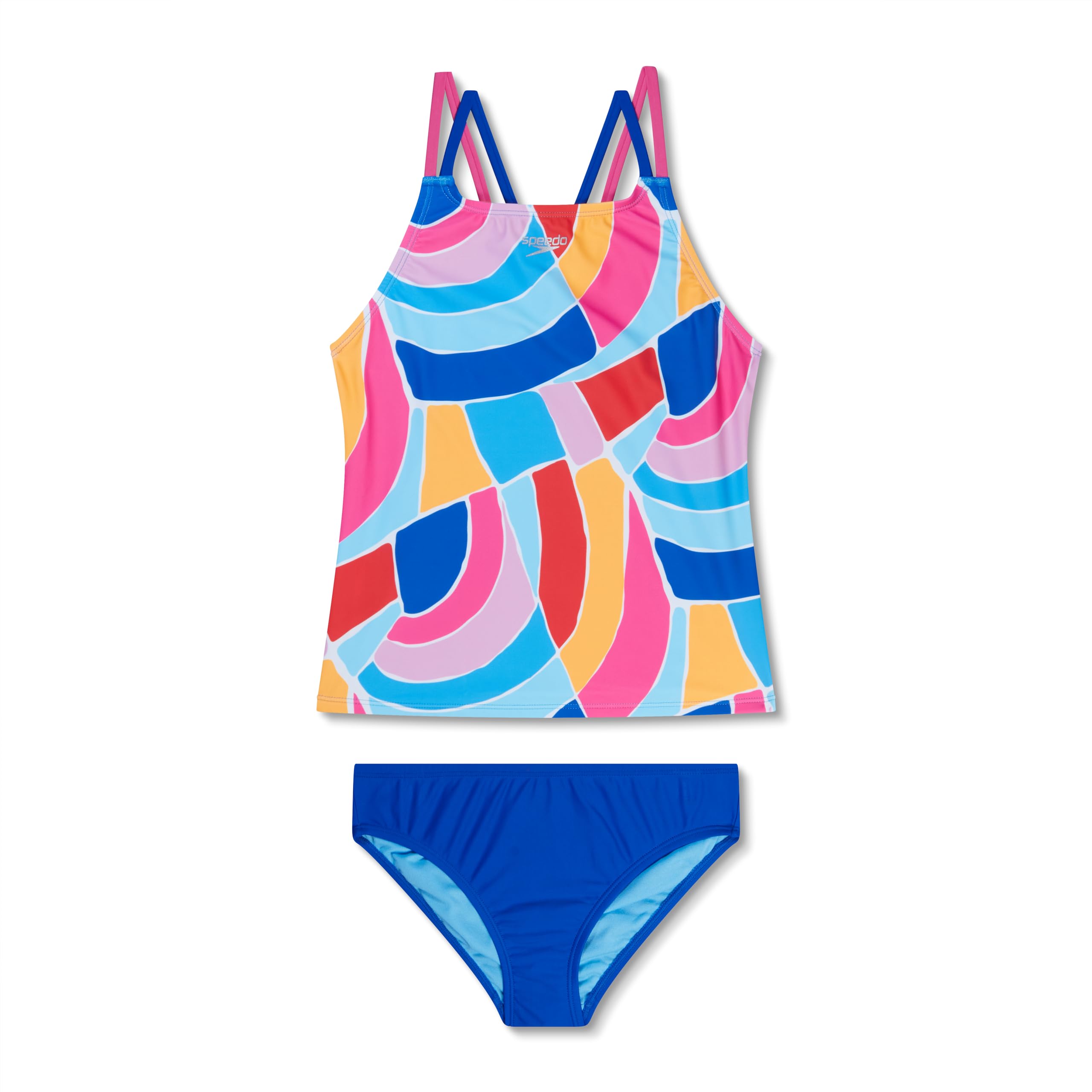 Speedo Girl's Swimsuit Two Piece Tankini Thin Strap