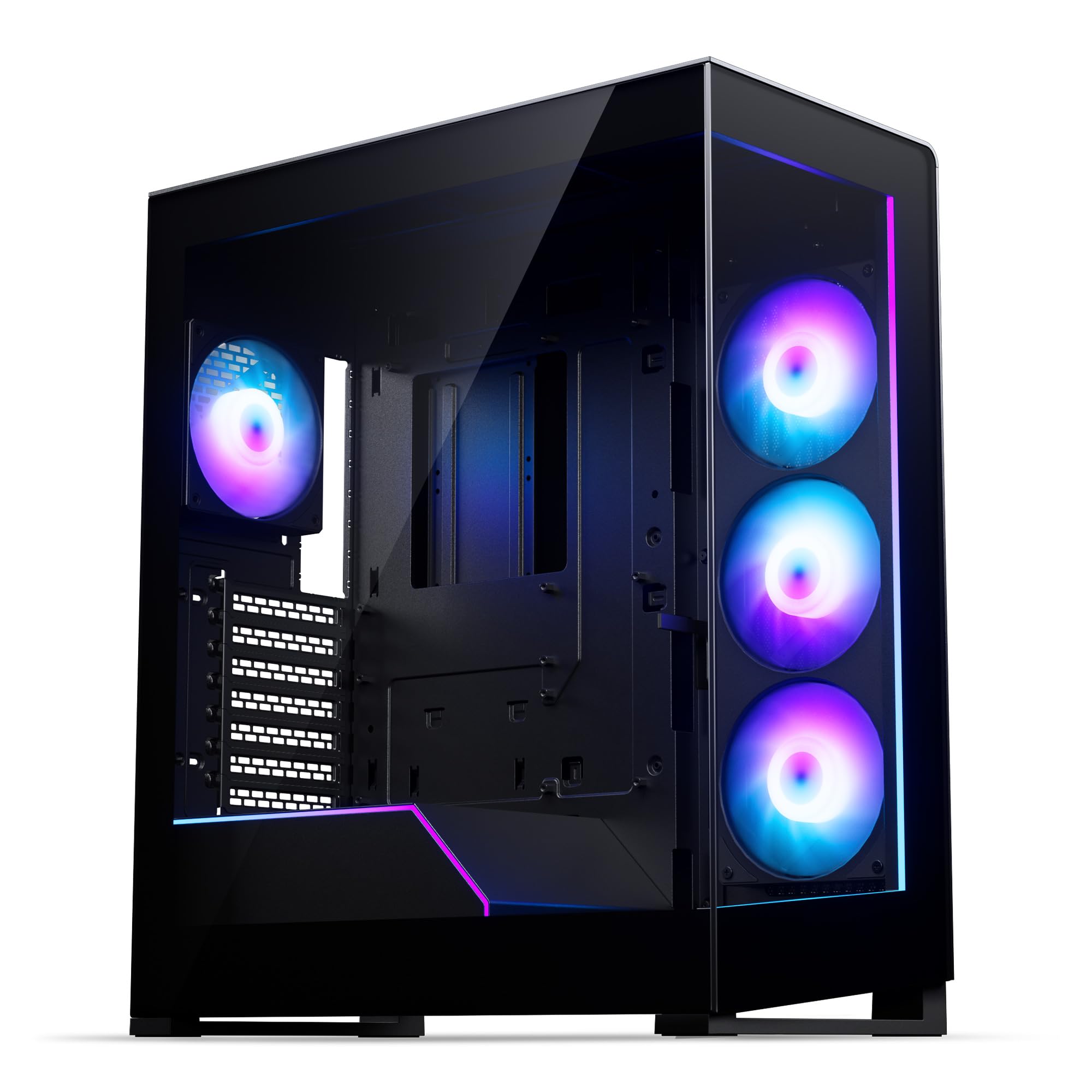 Phanteks NV5X, Case da Gaming ATX ad Alto Flusso D'Aria, 4 Ventole S25 da 120mm ARGB, Porta Type-C, Supporto Radiatore 360, ARGB Integrata, Doppio Pannello in vetro Tempra Nero.