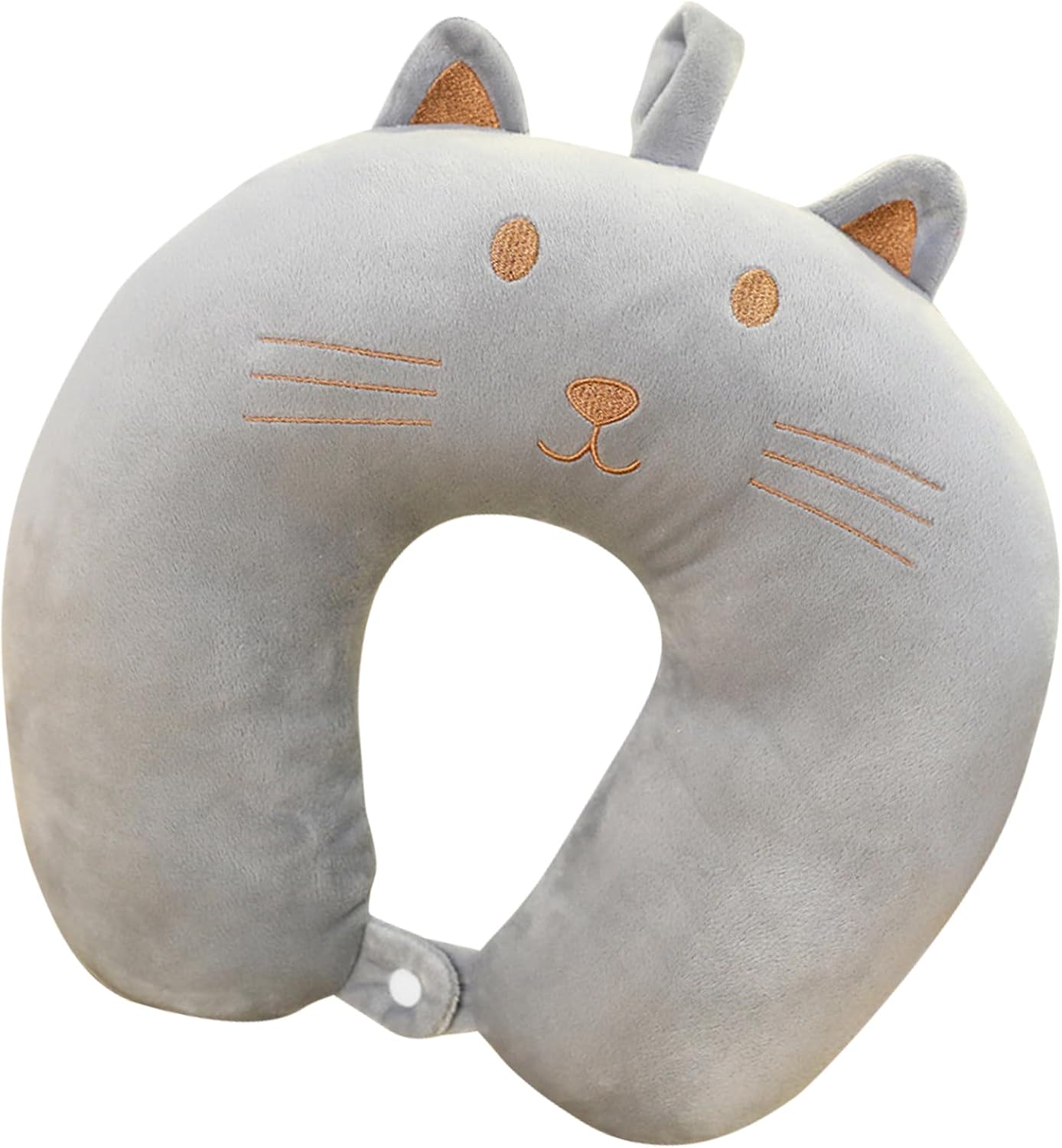 PLUSHCEWT Cartoon Travel Pillow, Soft Memory Foam Neck Pillow with Cute Animal Design, Removable U-Shaped Neck Support for Kids, Adults – Ideal for Airplane, Car, Camping, and Sleeping (Kitten)
