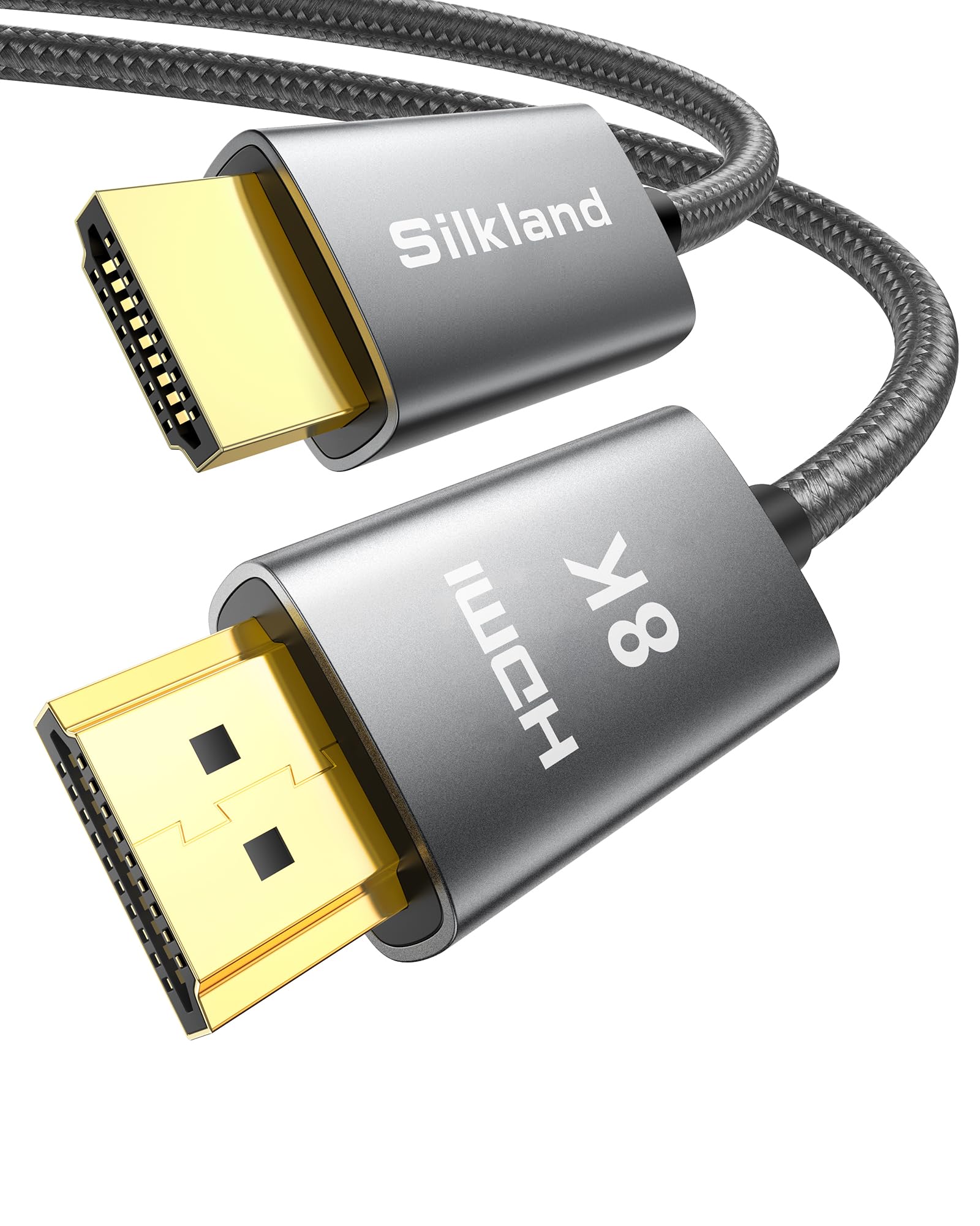 Silkland 10K 8K Câble HDMI® 10M, Ultra Haut Débit 48Gbps 8K@60Hz 4K@120Hz Cordon HDMI 2.1 eARC, HDR10+ HDCP 2.2&2.3 Compatible avec Dolby Atmos/TV/PC/Monitor/Projecteur/for PS-5/for X-box
