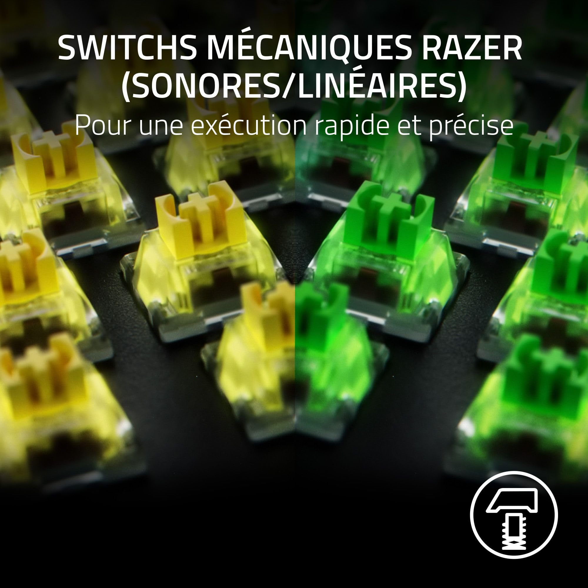 Razer BlackWidow V4 X - Clavier Gaming Mécanique Chroma RGB (Switchs Mécaniques Verts, 6 Touches Macros Dédiées, Touches ABS à Double Injection) FR-Layout | Noir