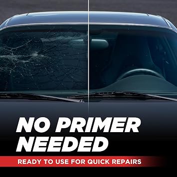 [2 Pack] Polyurethane Windshield Adhesive - Quick Curing & Weather Resistant Auto Glass Adhesive, Vertical & Overhead Application, Windshield Repair Kit with Gloves, Applicator Tip & Cartridge - 310ml